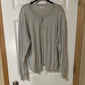 J. Crew Gray Cardigan Sweater Classic Knit